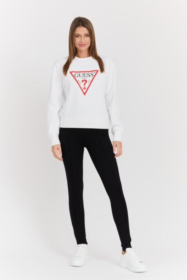 541d7686deba2272b6d08df9f5b514fc8d4293b2 GUESS Biała damska bluza z dużym logo Original Fleece