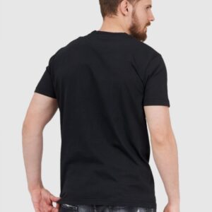 DIESEL Czarny t-shirt męski z granatowym logo