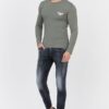 EMPORIO ARMANI Zielony longsleeve męski z logo