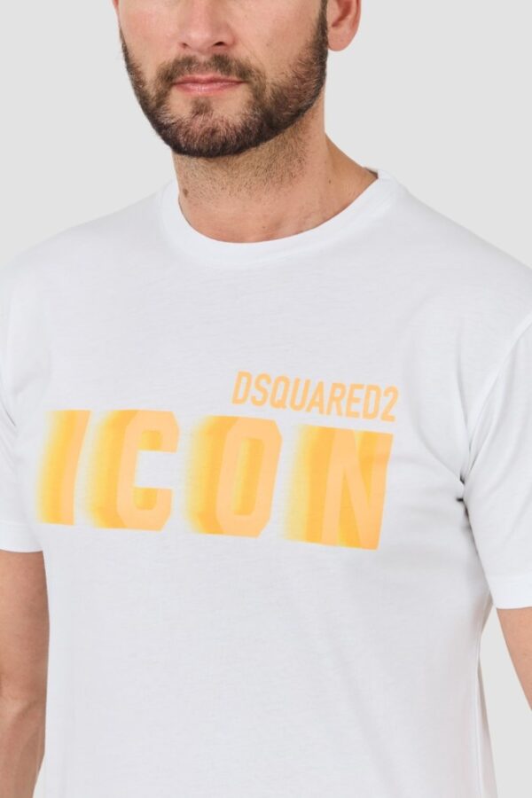 DSQUARED2 Biały męski t-shirt Icon Blur Cool Fit Tee