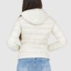 BLAUER Puchowa kurtka ecru damska z kapturem Claudia fashion down jacket with hood