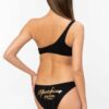 MOSCHINO Czarny dół od bikini ze złotym logo