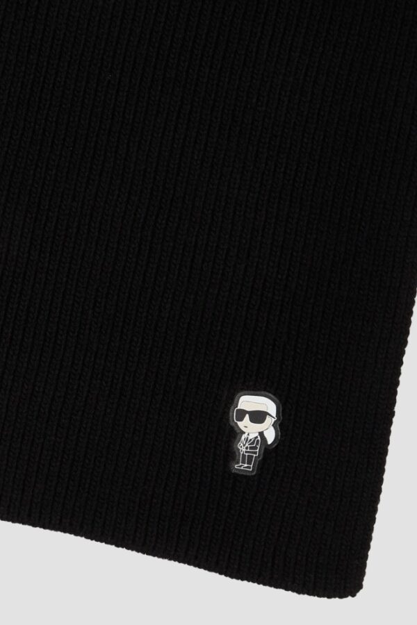 56952856f1e99840019388ca52beeb644d732097 KARL LAGERFELD Czarny damski szalik Knit Scarf