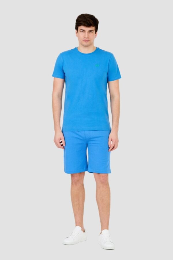 LA MARTINA Błękitny męski t-shirt z małym logo