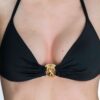 56e5333b3732c888f53278d30d7ac3e7bfa59306 MOSCHINO SWIM Góra od bikini złote metalowe logo