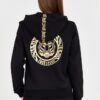 JUST CAVALLI Czarna damska bluza T-round Gold