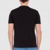 EA7 Czarny męski t-shirt z dużym białym logo