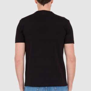 EA7 Czarny męski t-shirt z dużym białym logo