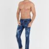 DSQUARED2 Granatowe męskie jeansy sexy twist jean