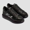 KARL LAGERFELD Czarne sneakersy damskie z brokatem KAPRI KUSHION Signia