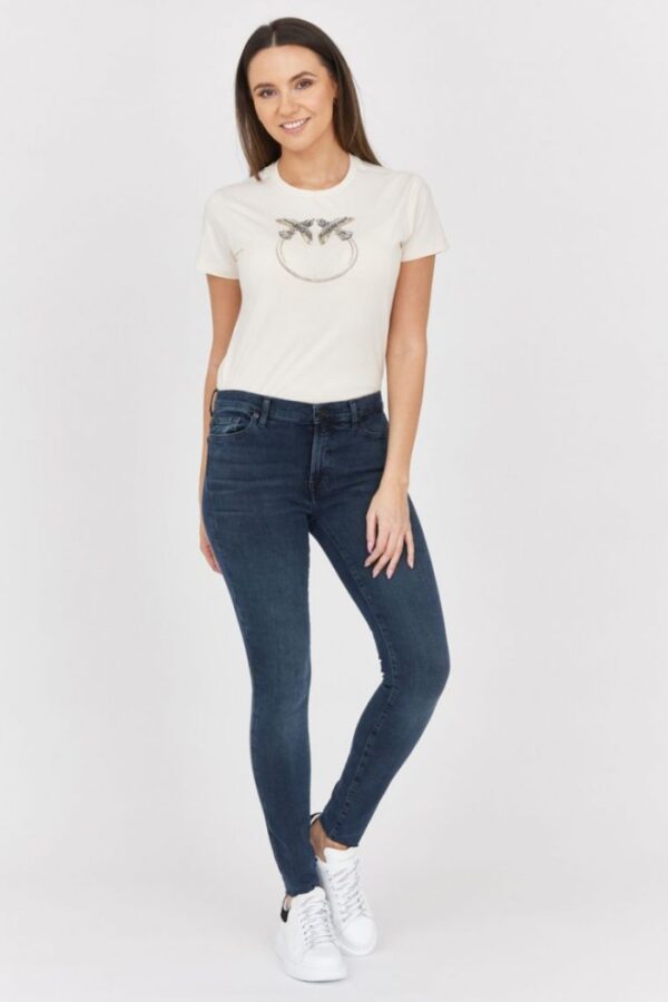 7 FOR ALL MANKIND Niebieskoszare jeansy damskie HW SKINNY SLIM ILLUSION