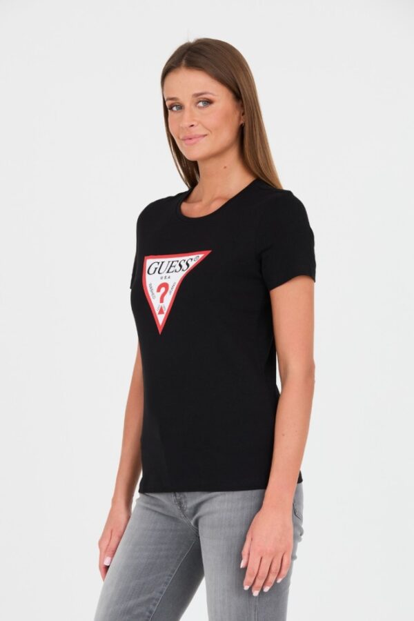 GUESS Czarny damski t-shirt bawełniany Original Tee