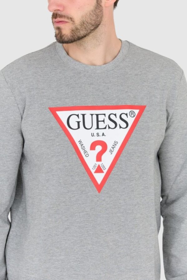 GUESS Szara męska bluza slim fit