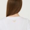 EA7 Biały damski t-shirt z cyrkoniami