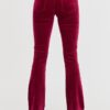 7 FOR ALL MANKIND Bordowe damskie spodnie Bootcut Velvet
