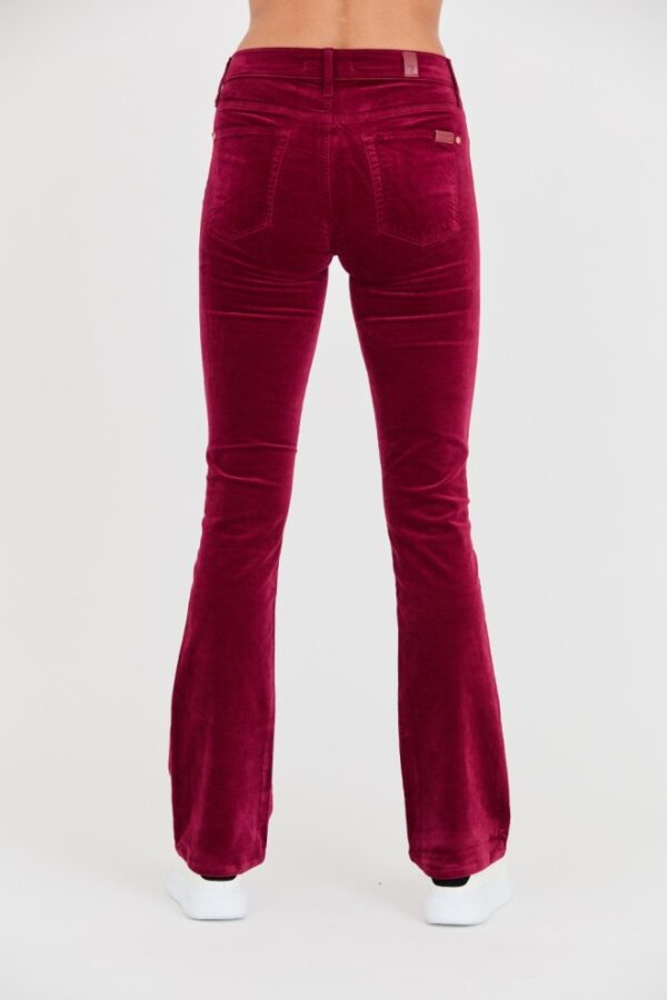 7 FOR ALL MANKIND Bordowe damskie spodnie Bootcut Velvet