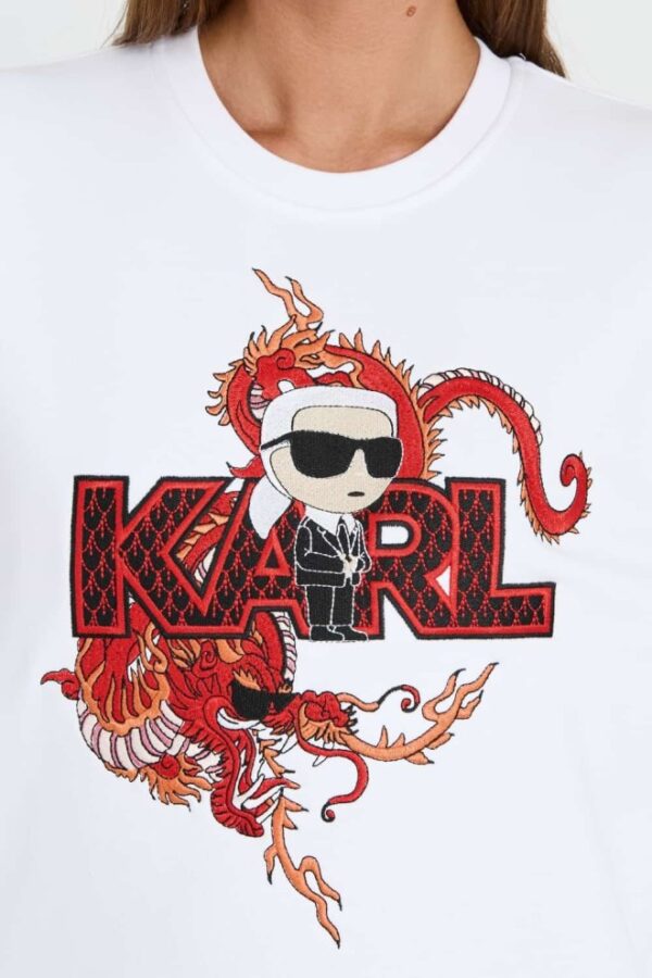 KARL LAGERFELD Biała damska bluza ikonik lny