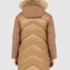 BLAUER Brązowa damska puchowa kurtka Gwendolyn z kapturem