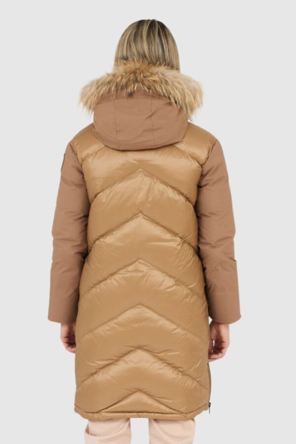 BLAUER Brązowa damska puchowa kurtka Gwendolyn z kapturem