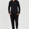 LA MARTINA Czarny męski longsleeve polo Piquet Stretch