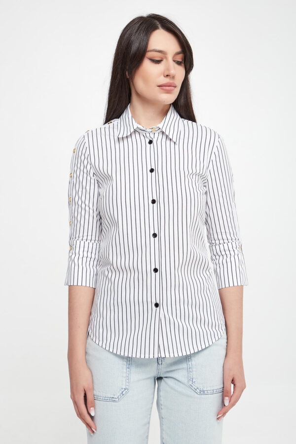 5c04830accaf9a24e1dac77b5235b1f7e408482e Koszula damska w paski Cecrope PINKO