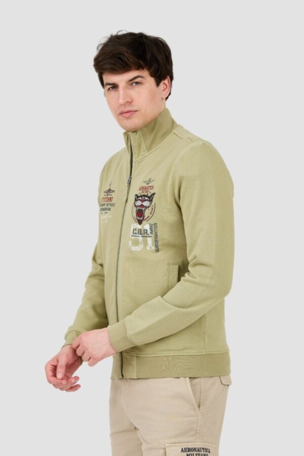 AERONAUTICA MILITARE Zielona męska bluza Embroidered 51st