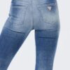 GUESS Niebieskie jeansy damskie z wysokim stanem