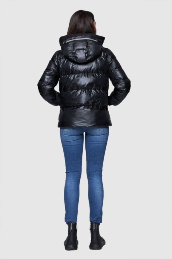 5d60623e534490b36ddb6f494e46bb73f8b2ece4 DIEGO M Czarna damska kurtka puchowa ze srebrnym zamkiem, Rozmiar 38 EU - 42 IT