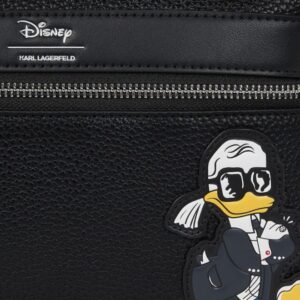 KARL LAGERFELD Czarny damski plecak skórzany KLxDisney