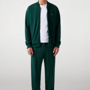 5da526eef6a8b28da80377da174e77d7d24dae3d GUESS Zielona męska bluza rozpinana Truck Interlock