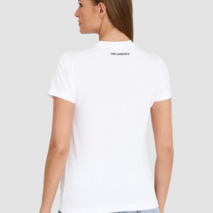KARL LAGERFELD Biały damski t-shirt Ikonik 2.0