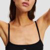 KARL LAGERFELD Сzarny damski top Ikon Patch Tank Top