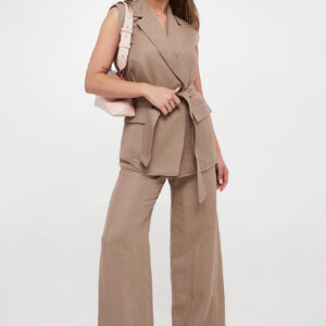 5ec102c196fe0593eaa632a33103e51eac97e0e6 Kamizelka damska z lnem Lucas MARELLA MONOCHROME