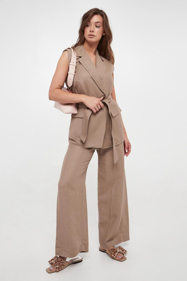 Kamizelka damska z lnem Lucas MARELLA MONOCHROME