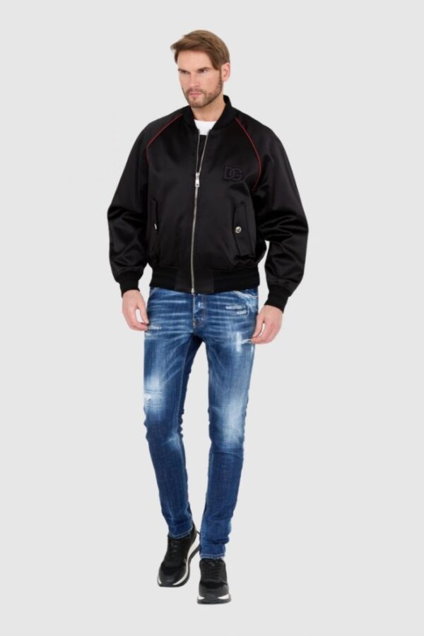 DOLCE & GABBANA Czarna męska kurtka bomber outwear jacket, Rozmiar 50