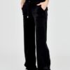 JUICY COUTURE Czarne spodnie dresowe damskie z weluru
