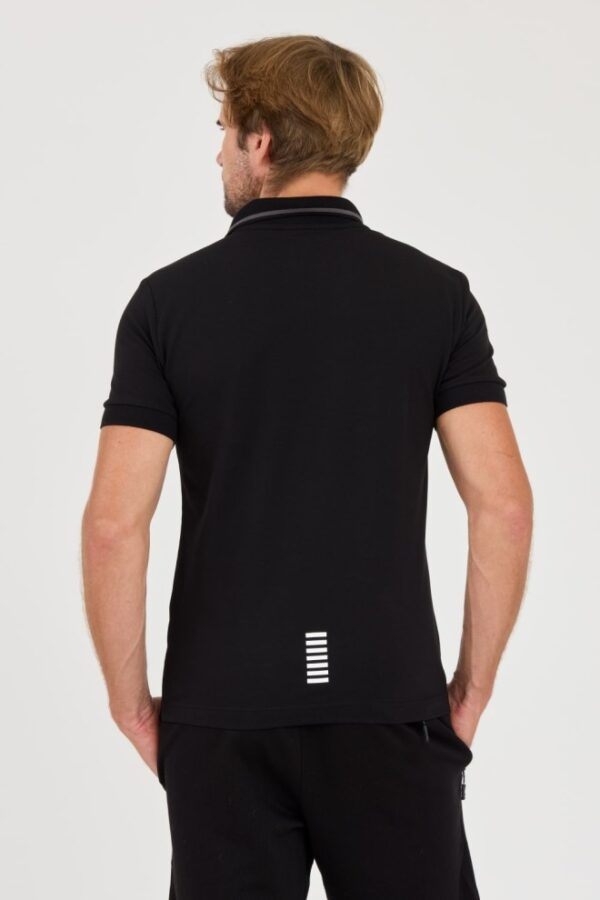 EA7 Czarna męska koszulka polo