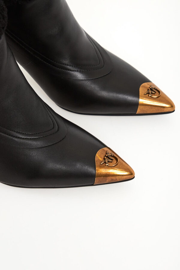 600f8ffe1a00abb471a98661d22602df1c477844 Botki damskie skórzane Lucy 25 PINKO