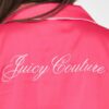 JUICY COUTURE Różowa satynowa koszula piżamowa damska z haftowanym logo