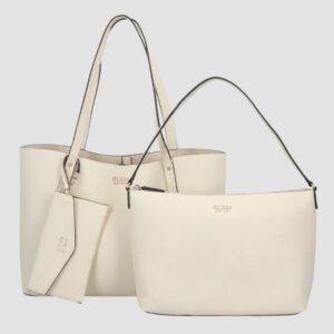 604fb679e215599e20728f9178c0f88e1fe7ec5b GUESS Beżowa shopperka damska 3 w 1 Brenton