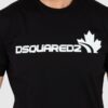 DSQUARED2 Czarny męski bawełniany t-shirt z dużym logo
