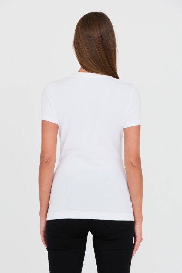 GUESS Biały damski t-shirt bawełniany Stones Logo Tee