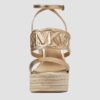 MICHAEL KORS Złote sandały Alma Wedge Espadrille
