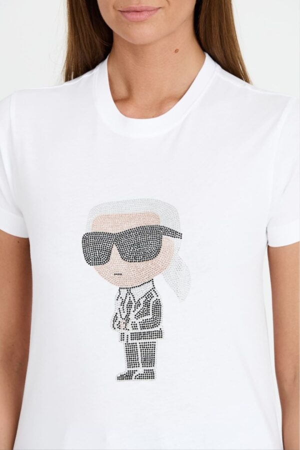 KARL LAGERFELD Biały damski t-shirt Ikonik 2.0