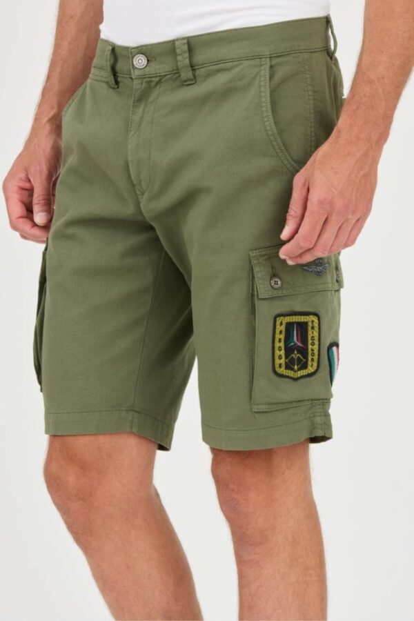 AERONAUTICA MILITARE Zielone męskie bermudy Frecce Tricolori