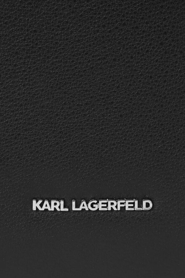 KARL LAGERFELD Czarna shopperka Leather Tote Pin