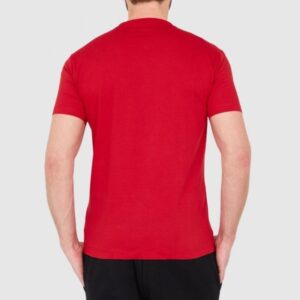 DSQUARED2 Czerwony męski bawełniany t-shirt z dużym logo