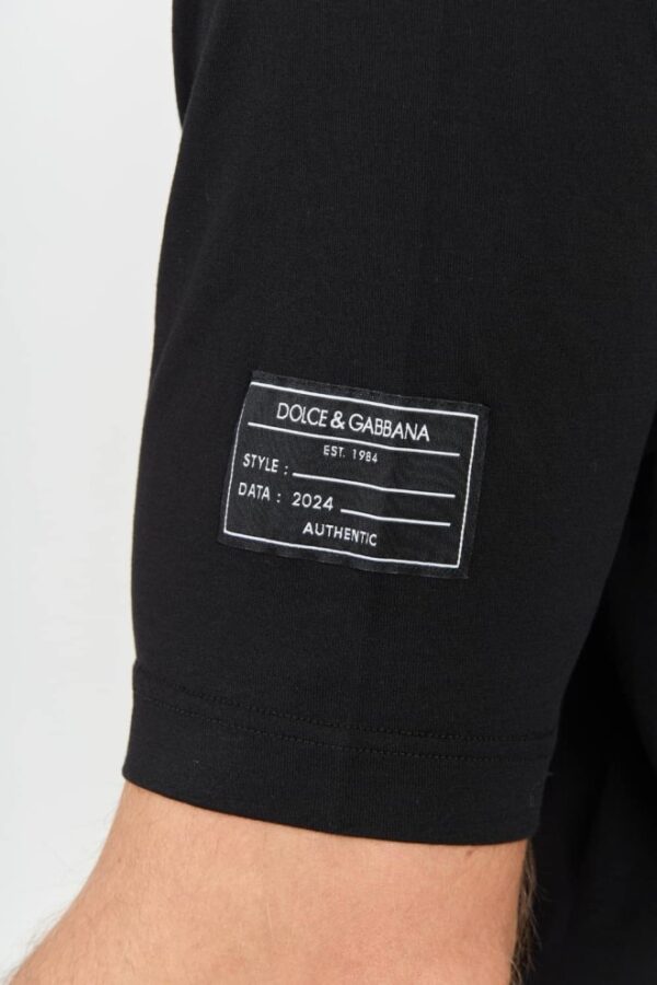 DOLCE & GABBANA Czarny męski bawełniany t-shirt, Rozmiar 52