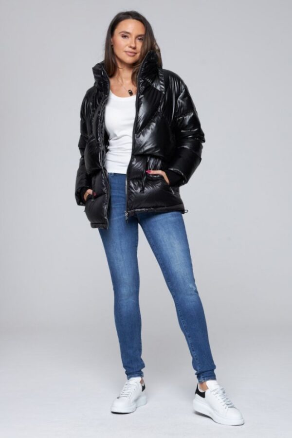 DIEGO M Czarna kurtka puchowa damska, Rozmiar 38 EU - 42 IT