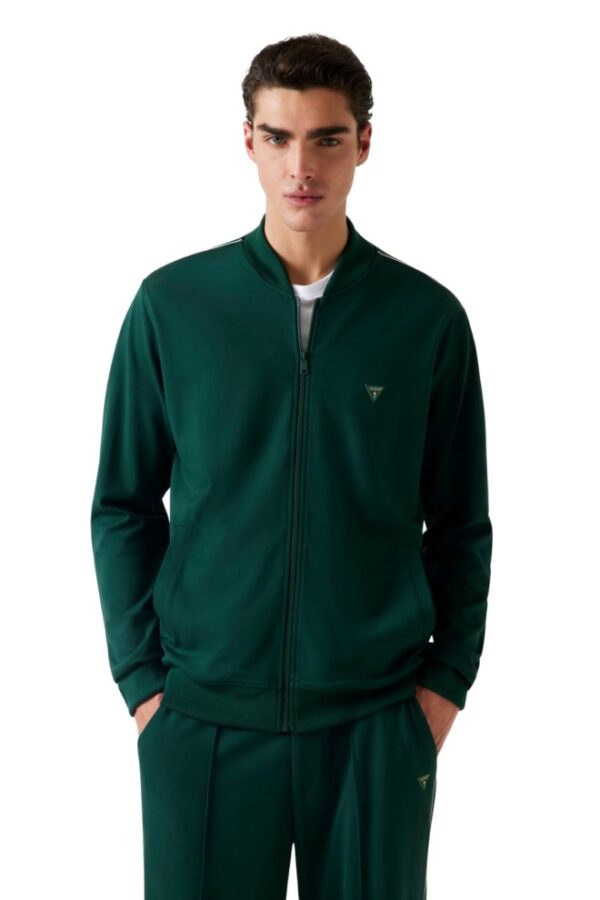 GUESS Zielona męska bluza rozpinana Truck Interlock